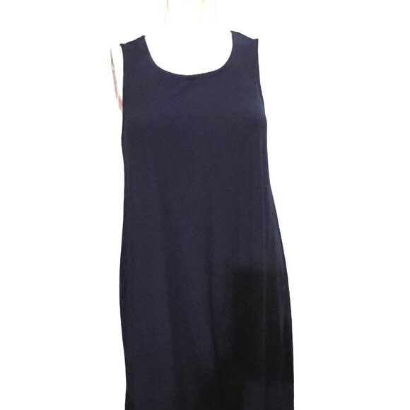 Time & Tru Navy Blue Sundress Sz Medium Soft Sleeveless Flowy Knee Length Dress - Picture 9 of 9